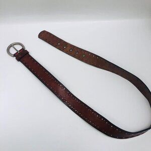 Fossil Embossed Brown Cowhide Leather Belt Women's Sz Medium BT2817231 39"